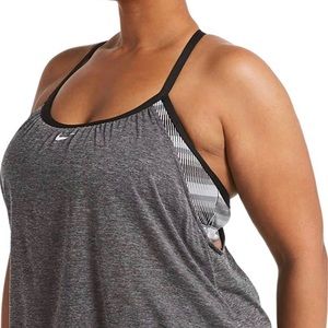 Nike Nessa charcoal layered tankini top size 3X